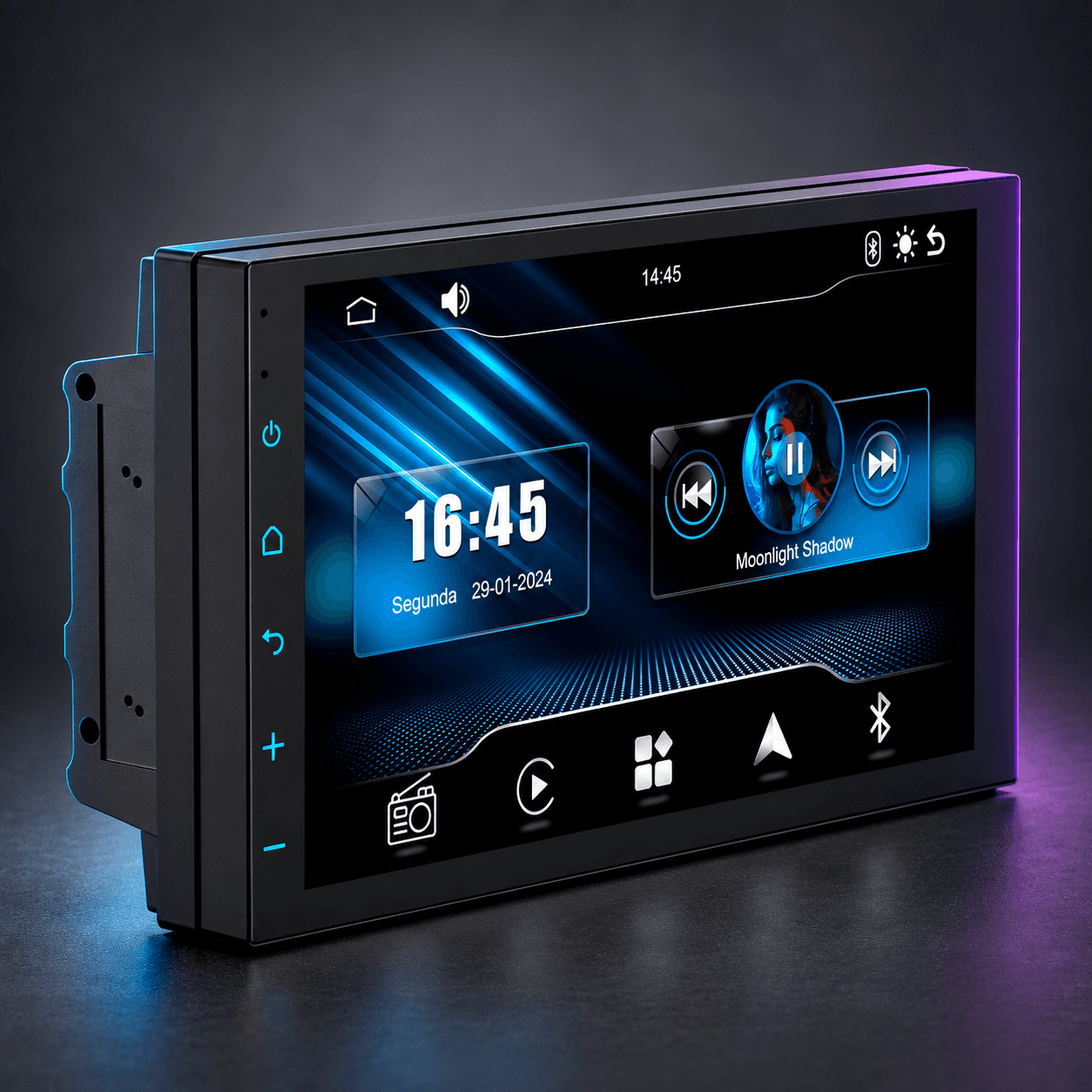 Central multimídia automotiva de 7 polegadas com tela touch