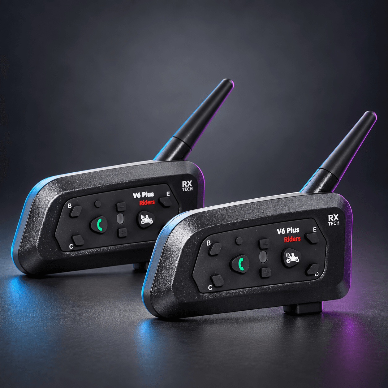 Par de intercomunicadores V6 Plus para capacetes