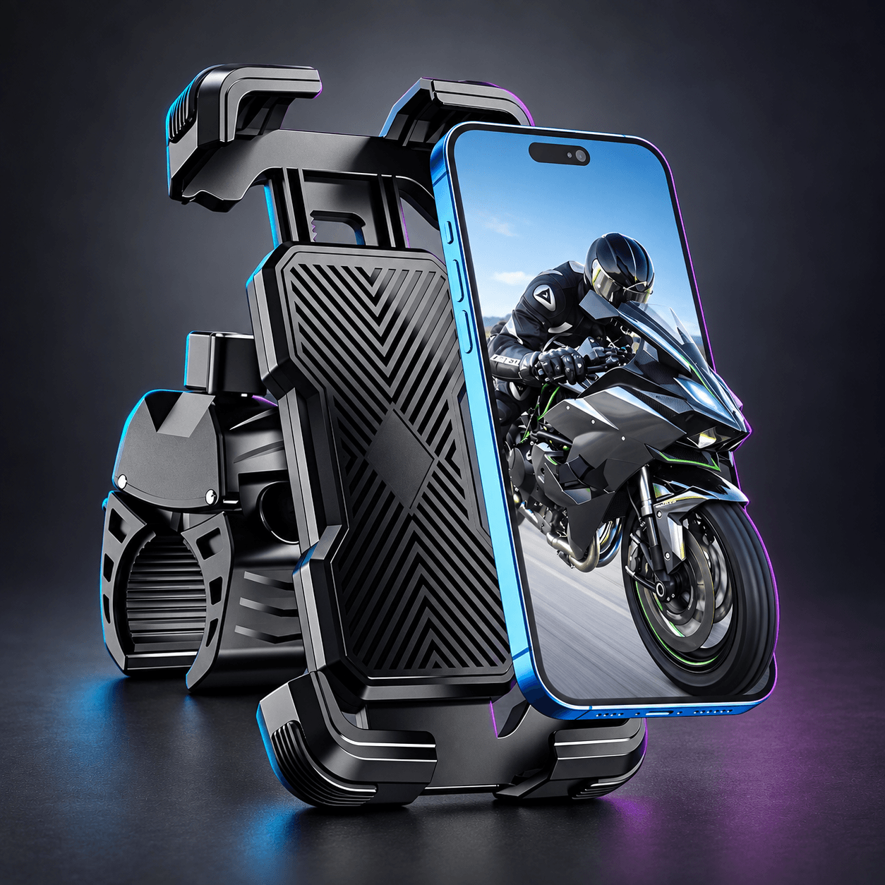 Suporte ajustável de celular para o guidão de moto ou bicicleta